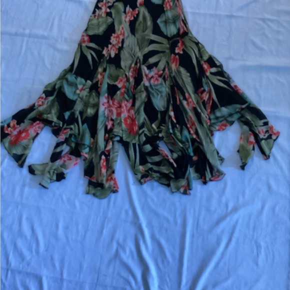 Floral Zig Zag Ruffle Hem Skirt - Picture 7 of 7